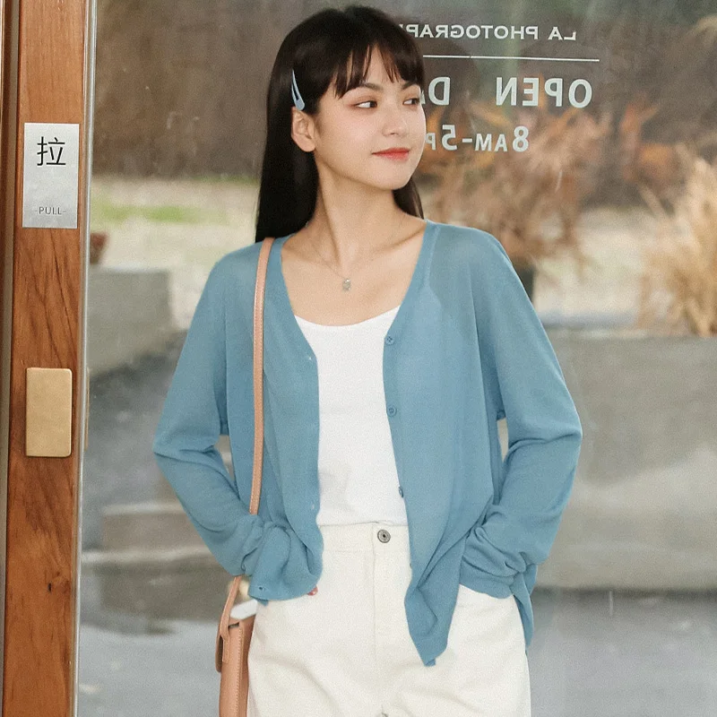 Летняя свободная накидка цвета хаки с длинными рукавами одежда для защиты от