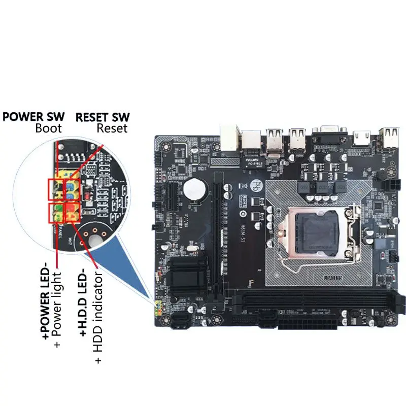 

H61M C Desktop Computer Motherboard 1155 Pin CPU Interface DDR3 Memory Mainboard