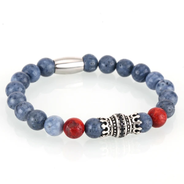 Style G Mcllroy Bracelet Men Bead Sparta Crown 8mm Natural Stone Bracelet Bangle Handmade Man Jewelry Mens Bracelets erkek bileklik - Окраска металла: Style G