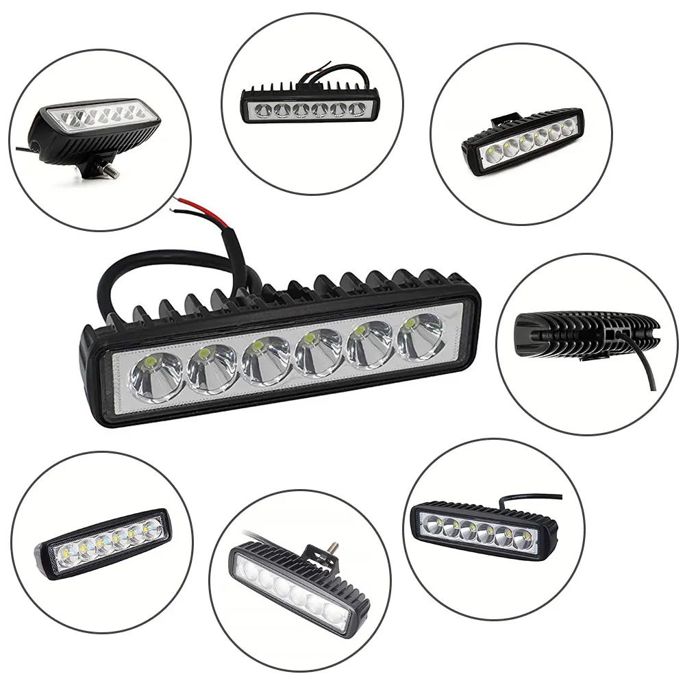 12V 18W 6LED автомобиля рабочий светильник бар Точечный DRL s для Грузовой автомобиль