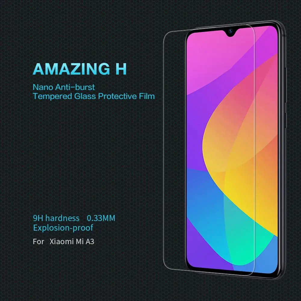 Защитное стекло для экрана Xiaomi Mi A3 оригинальное закаленное NILLKIN Защитная пленка