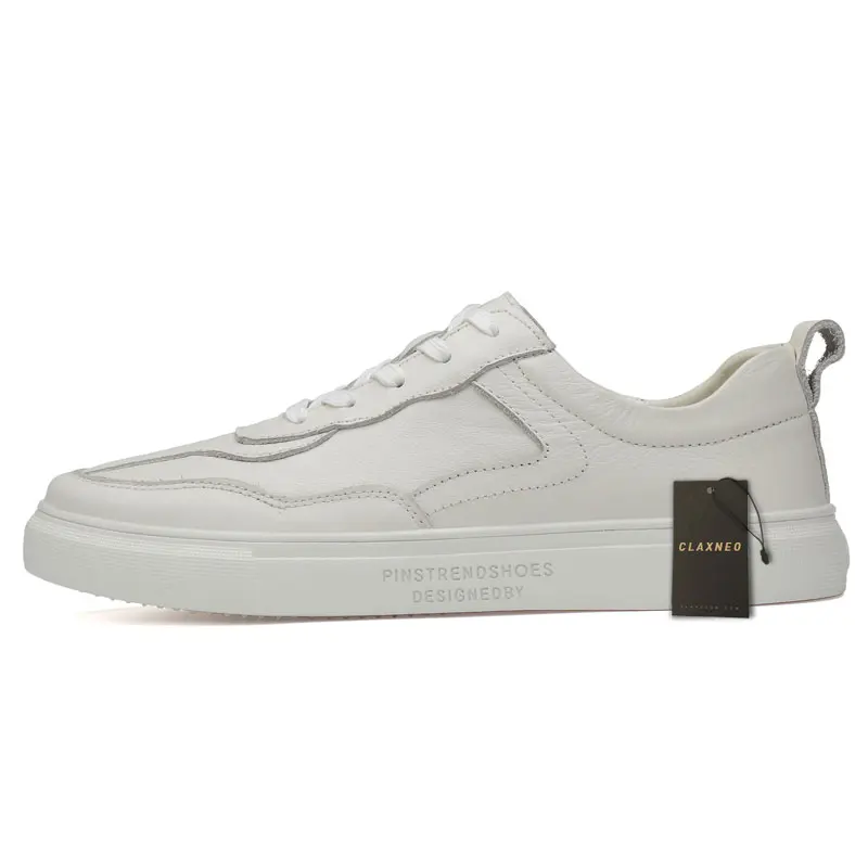 CLAXNEO мужские кожаные кроссовки модная белая повседневная обувь мужская для