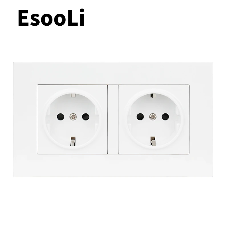 EsooLi черная пластиковая настенная розетка заземленная 16 А европейский стандарт