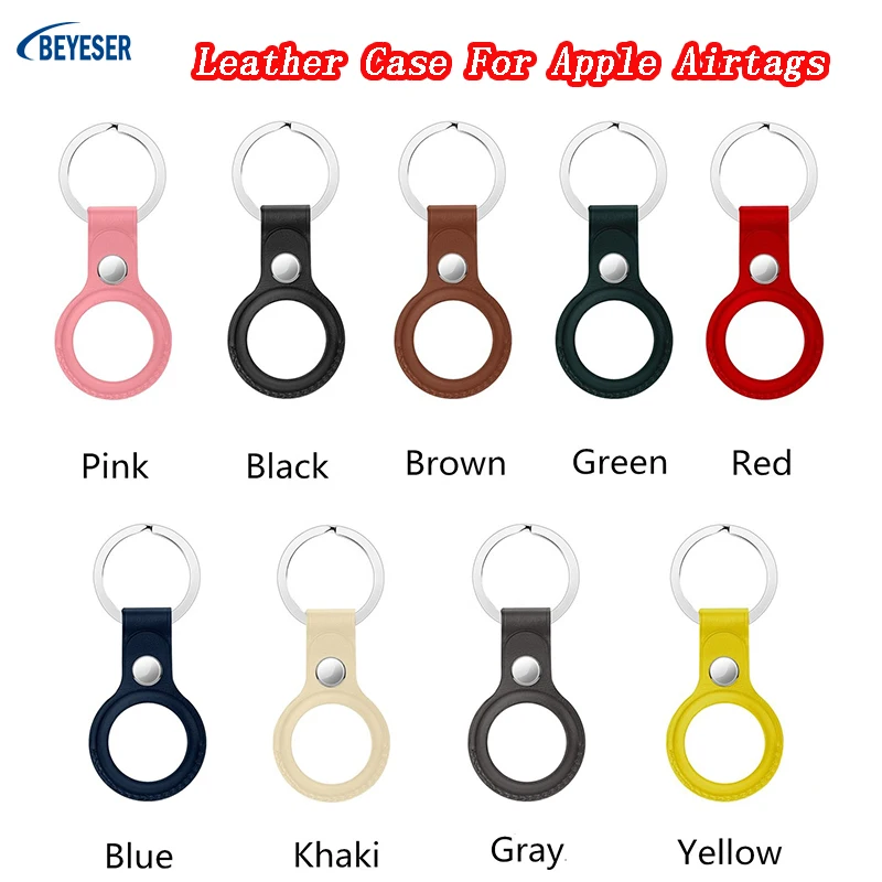 

New Arrival Hot High-Quality Soft Shockproof Leather Case Tracker Anti-lost Device Hang Keychain Protective For Apple Airtags