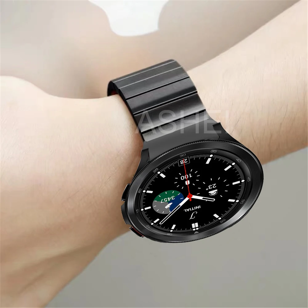 No Gaps strap for Samsung Galaxy Watch 4 Classic 46mm 42mm Band Stainless Steel Business Bracelet Watch4 44mm 40mm | Наручные часы