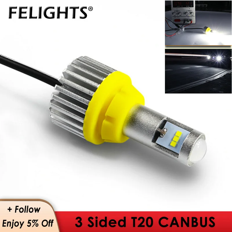 

2x Signal Lamp T20 W21/5W 7443 W21W 7440 W16W T15 2000Lm Car LED Bulb 1156 P21W LED Canbus BAY15D BA15S Auto Backup DRL Lights