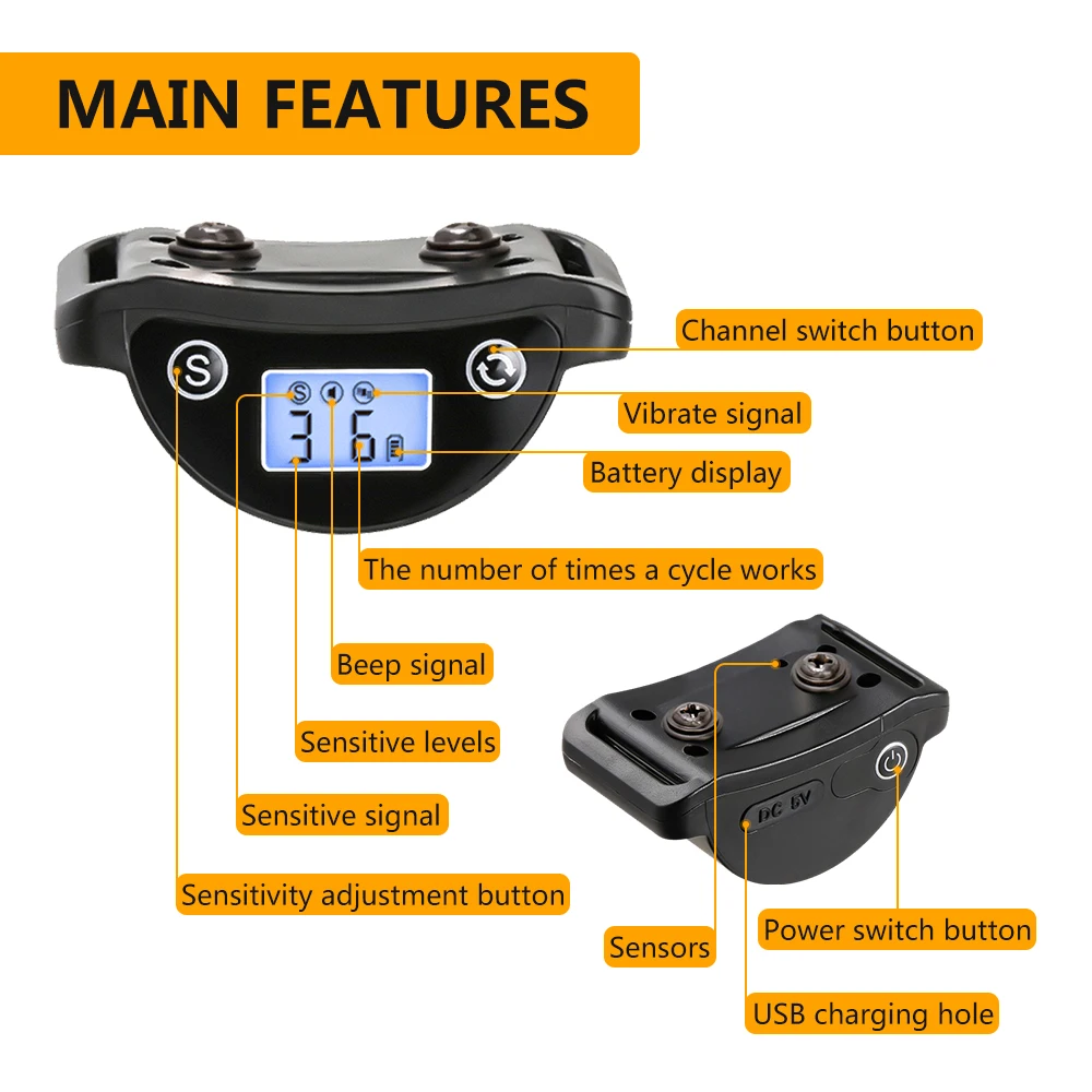 Вибрировать воротник без шока кора Перезаряжаемые ошейник гуманный с