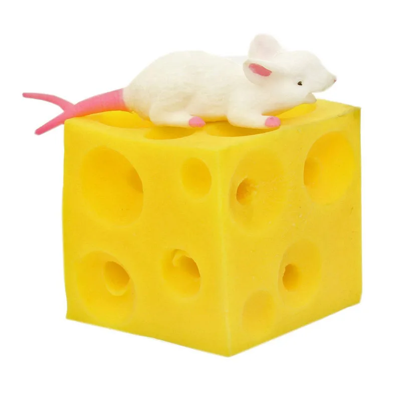 

Mouse and Cheese Toy Sloth Hide and Seek Stress Relief Toy 2 Squishable Figures And Cheese Block Stressbusting Fidget Toys