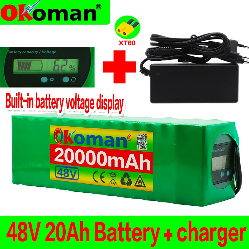 Аккумулятор для электровелосипеда 48 В 20 Ач 25 А фотоаккумулятор с аккумулятором