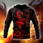 Красивые премиум красный дракон 3D печатная мужская толстовка с капюшоном на осень и зиму мужская толстовка на молнии пуловер Повседневная Уличная KJ433