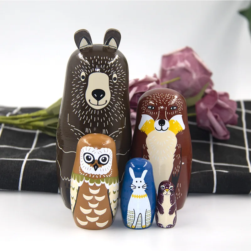 

Matryoshka Montessori Toy Animal Design Educational Toys Gift Russian Nesting Dolls -40