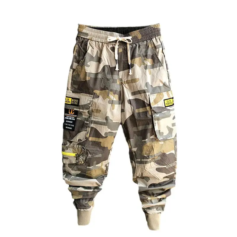 

Idopy Fashion Men`s Camouflage Harem Joggers Printed Multi Pockets Elastic Waist Drawstring Street Hip Hop Cargo Pants For Man