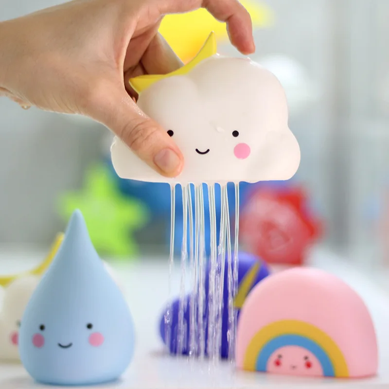 Juguetes de ba&ntilde;o para beb&eacute;, herramienta de pulverizaci&oacute;n de agua, juguetes flotantes para ducha de nubes, Educativo Para edades tempranas-0