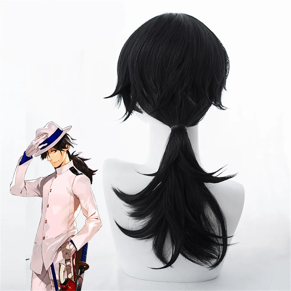 Game Fate/Grand Order FGO Sakamoto Ryoma Cosplay Wigs Long Black Costume Wig Heat Resistant |