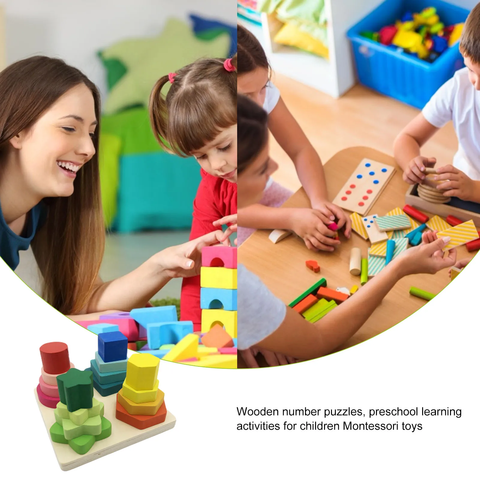 

DIY Kids Montessori Wooden 3D Building Blocks Practice Hand-eye Coordination Ability Early Educational Toys For Children Gifts