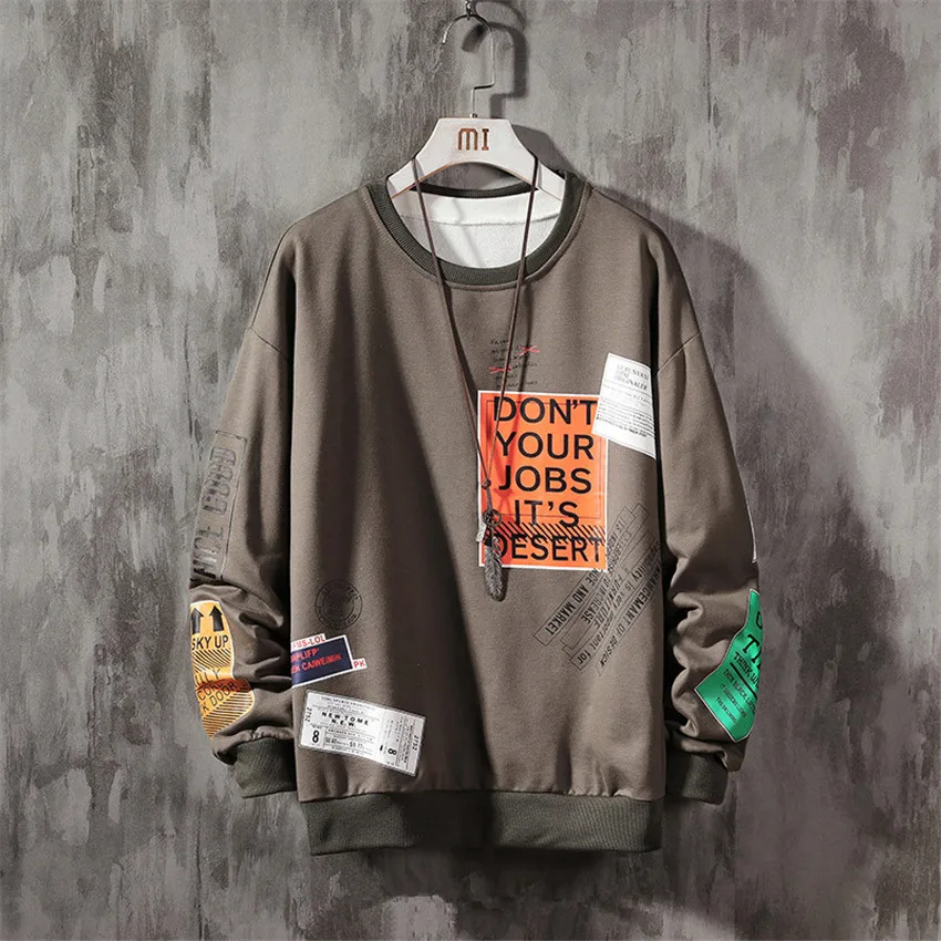 

Dropshipping Korean Harajuku Men Swearshirts Hip Hop Oversize Man Hoodies 2020 Autumn Cotton Warm Black Sweatshirts