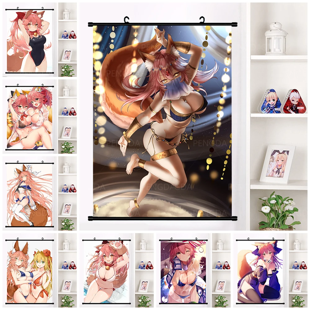 

Grand Order Tamamo No Mae Prints Anime Cartoon Canvas Picture Plastic Hanging Scrolls Game Poster Painting Home Wall Art Decor