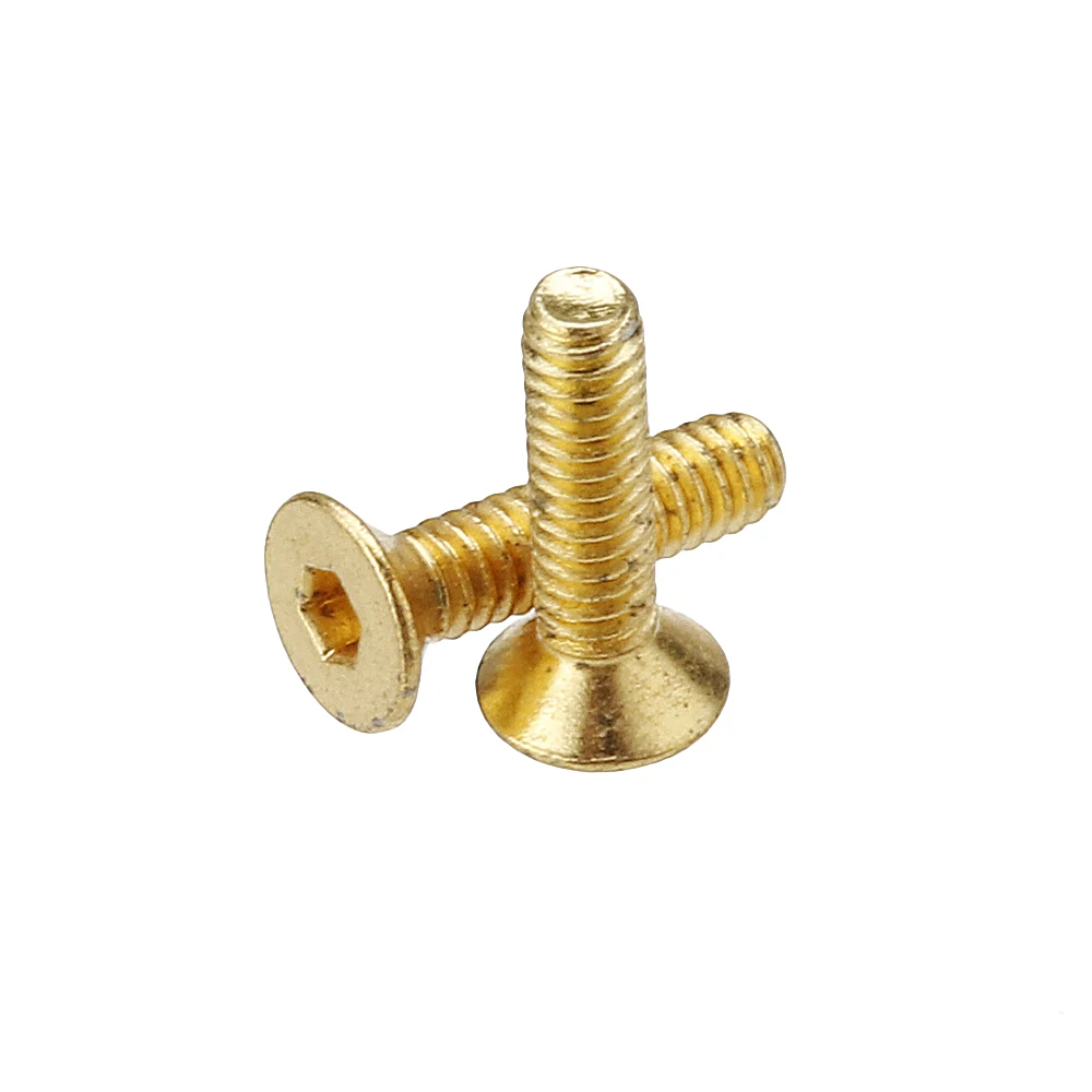 Suleve M2.5AH2 50Pcs Titanium Plated M2.5 Hex Socket Flat Head Countersunk Screws Alloy Steel 12.9 Grade Screw Bolt 5-12mm | Обустройство