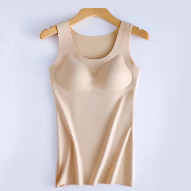 

Women 2021 Autumn Winter Fashion Thermal Underwear Vest Tops Female Plus Velvet Slim Tanks Tops Ladies Slim Sleeveless Tops E320