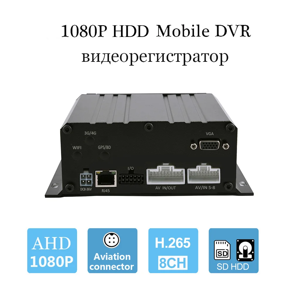 6Ch 4 канала 8Ch NTSC PAL русское меню 1080P SD карта Мобильный DVR Автомобильный
