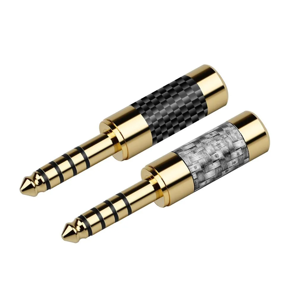 

4.4mm Audio Plugs and Connectors 5 Pole Gold Plated Carbon Fiber Copper Earphone Adapter Jack Speaker Plug Terminal Headphone