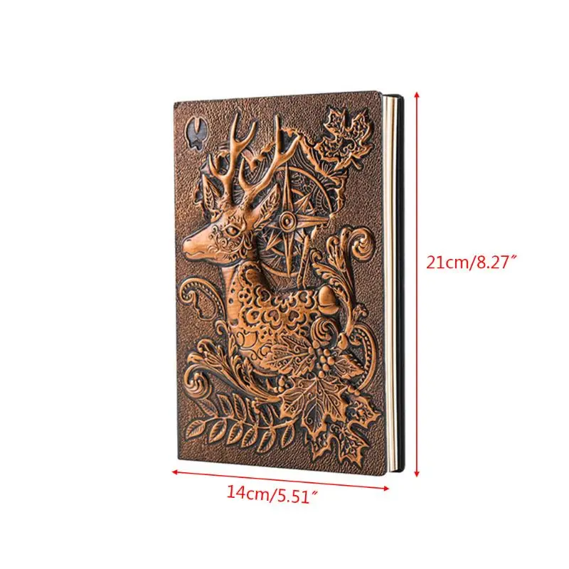 

Creative Deer Embossed A5 Leather Notebook Journal Notepad Travel Diary Planner Book School Office Supplies
