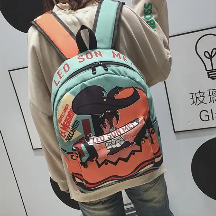 Мягкий ретро рюкзак для сестры Женская ткань Оксфорд геометрический узор