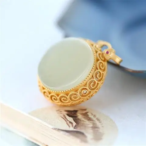 

New Women's Clothes Original Hollow Sachet Niche for a Statue of the Buddha Necklace Necklace S925 Sterling Silver Inlaid Hotian