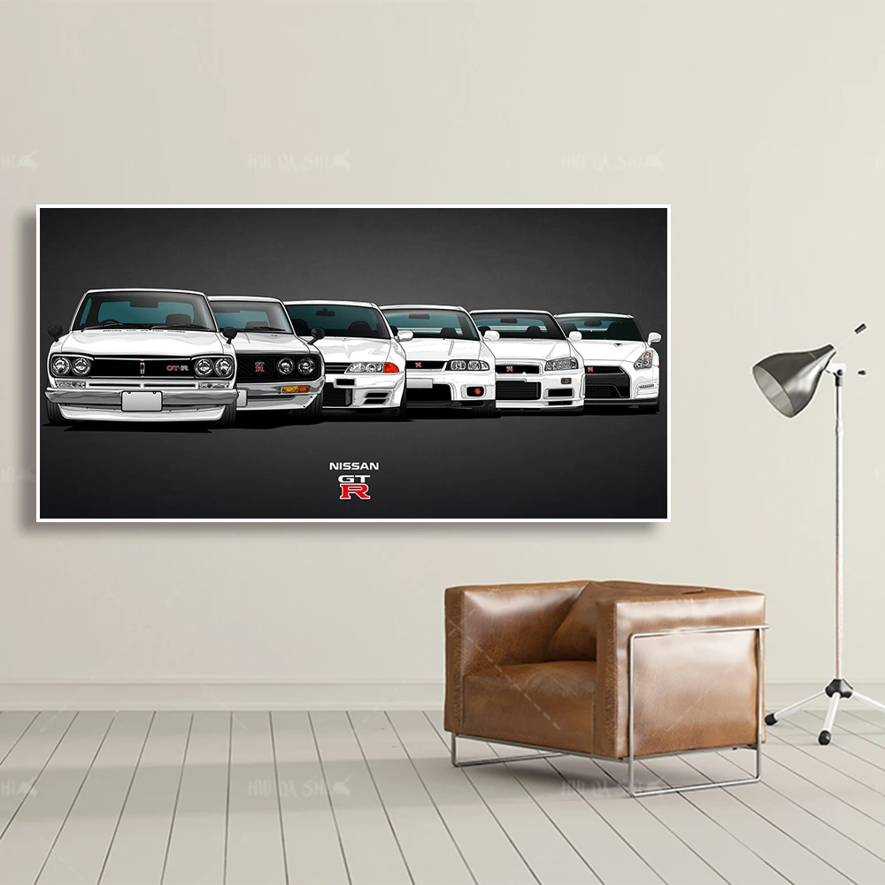 

Canvas Painting HD Prints Modular Artwork Modern Nissan Skyline Gtr Car Pictures Bedside Home Decorative Wall Art Posters Mural
