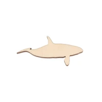 shark shape laser cut christmas decorations woodcut outline silhouette blank unpainted 25 pieces wooden shape 0310