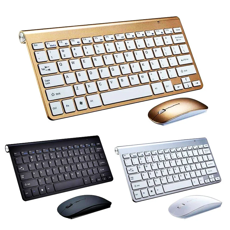 

Erilles 2.4G Wireless Keyboard and Mouse Mini Multimedia Keyboard Mouse Combo Set For Notebook Laptop Mac Desktop PC TV Office