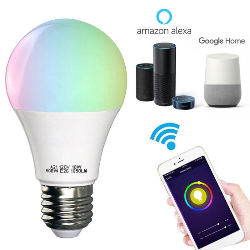 11W WiFi смарт лампа RGB белый волшебное кольцо затемнения светодиодный E27 B22 Wi Fi лампы