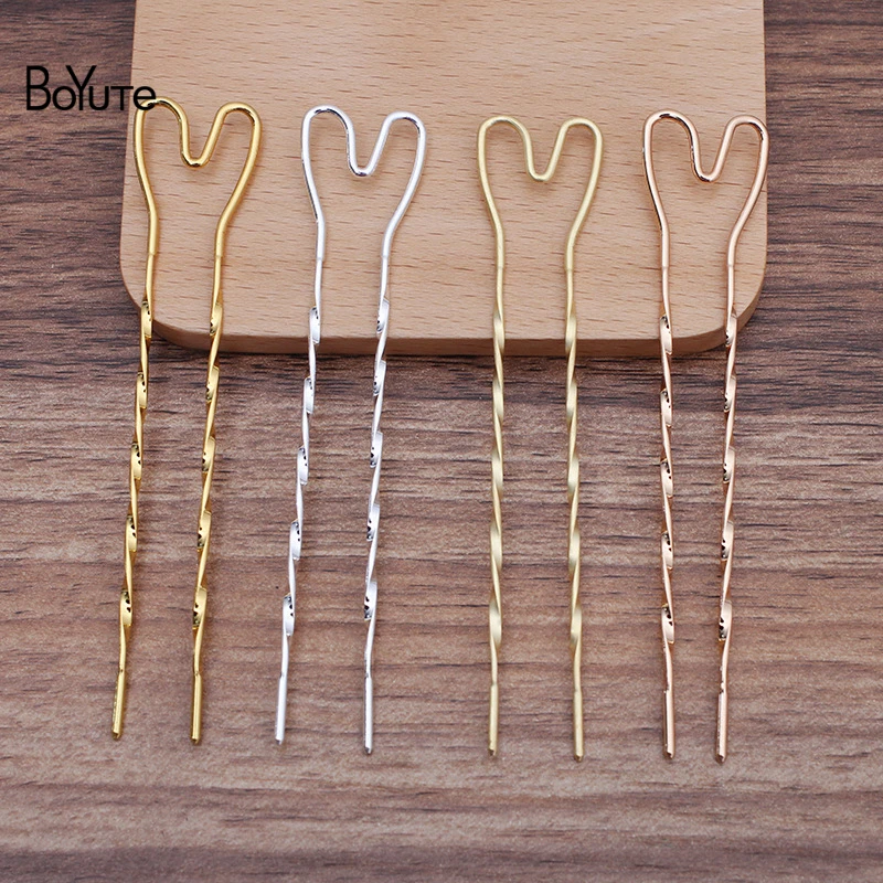 

BoYuTe (5 Pieces/Lot) 100*20*1.4MM Metal Brass Twisted Hair Fork Factory Direct Sale DIY Jewelry Accessories