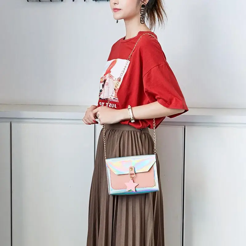 Candy Laser Color Small Flap Bag Women Crossbody MINI Messenger Handbags With Single Shoulder Strap Hasp For Shopper Student | Багаж и