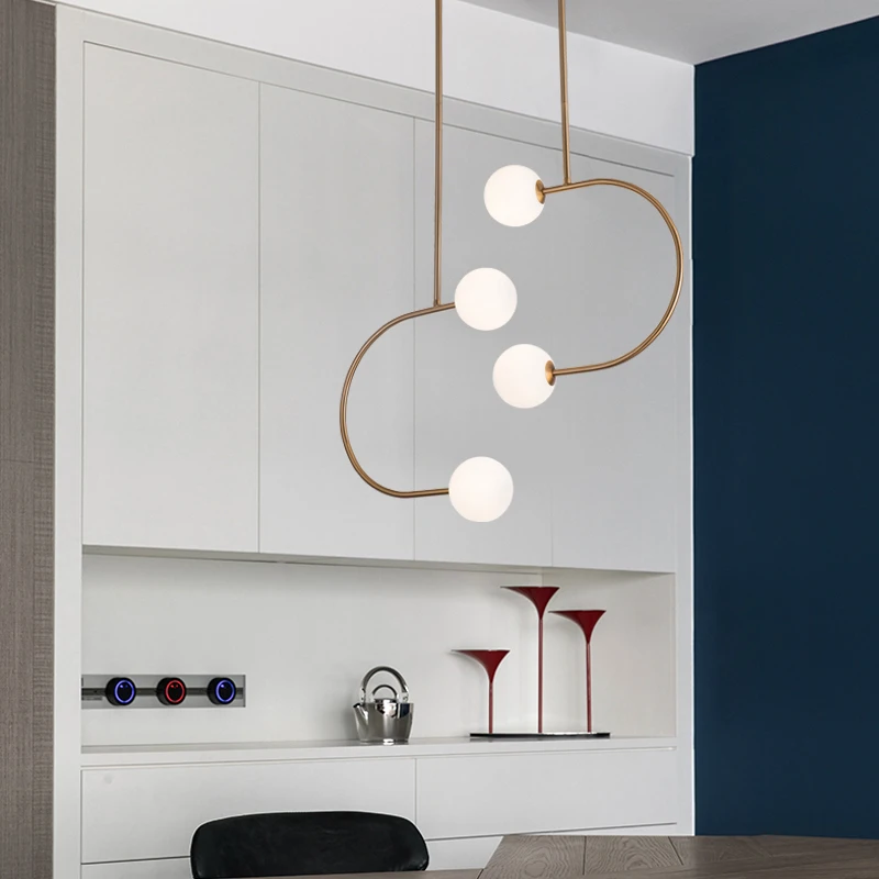 

Post Modern Chandelier Lighting LED Designer Droplight Nordic Lustre Globle Hanglamp Living Room Bedroom Kitchen Light Fixture