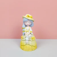 przy cute girl princess hugging cat silicone candle mold 3d angel girl with kitty moulds clay resin moulds