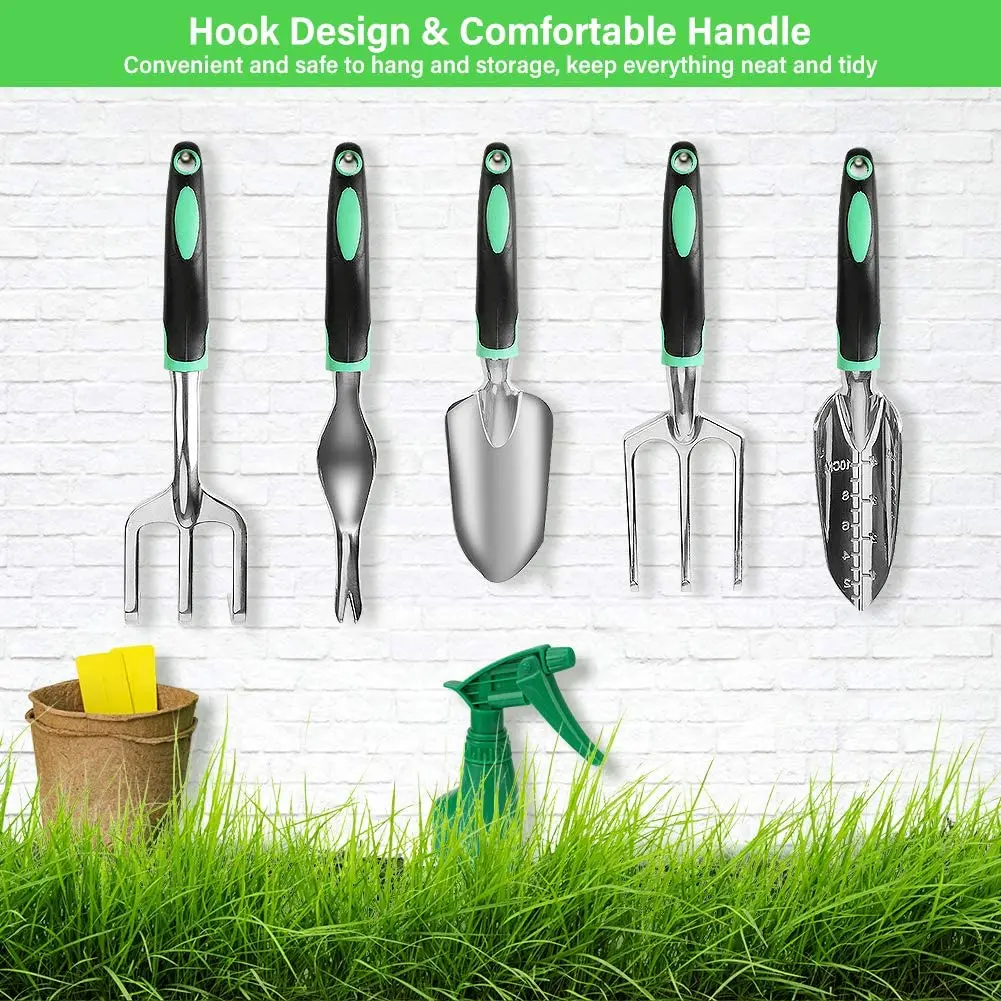 Набор ручных инструментов для сада держатель из 11 предметов алюминия с сумкой