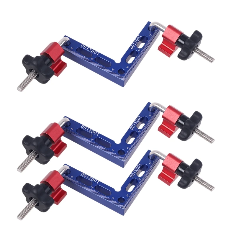 

Two-piece 90° Right Angle Positioning Ruler Woodworking Jigsaw Clamp Positioning L Squares Block 100x100mm Imposition Fixing