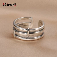 kinel genuine retro real 925 sterling silver rings for women boho adjustable geometric irregular rings exaggerated jewelry