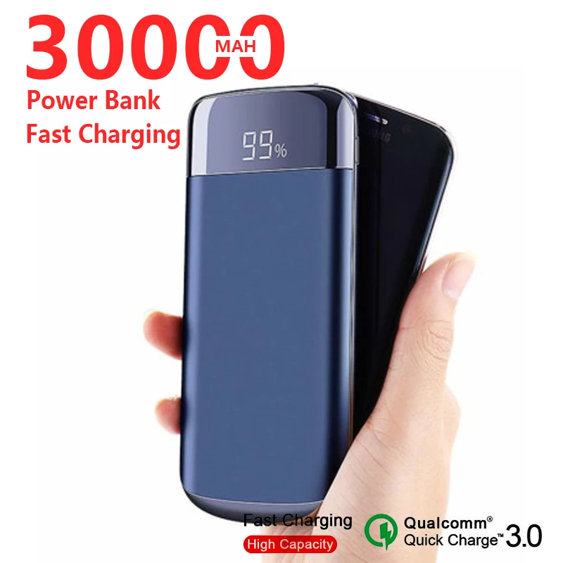 Внешний аккумулятор на 30000 мА · ч внешний 2 USB порта со светодиодной подсветкой для