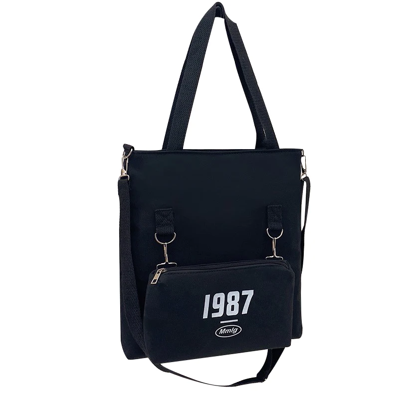 

Women's Fashion Casual Shoulder Crossbody Top-Handle Bags Nylon Large Capacity Splittable Zipper Student Shopping Tote Handbags