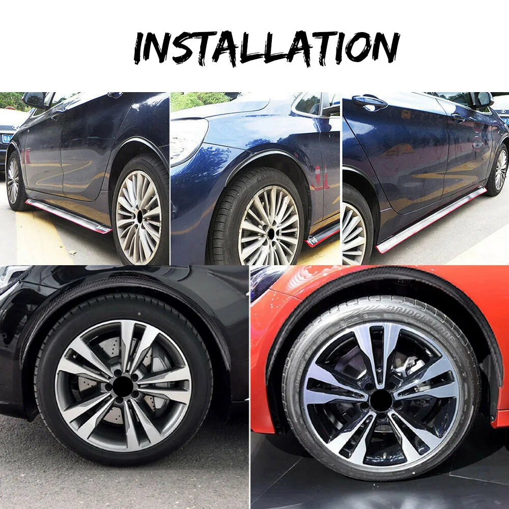 

2Pcs/set Carbon Fiber Fender Flares Arch Wheel Eyebrows Protector Mudguards Sticker Universal 25CM 33CM LKT008