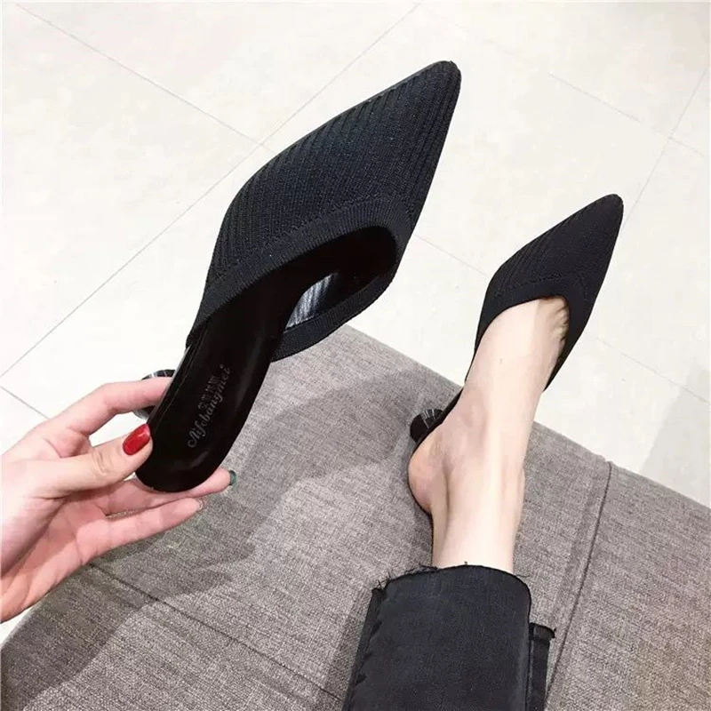

Marlisasa Women Cute Sweet Pointed Toe Slip on Black Heel Shoes for Office Lady Classic Beige Stylish Comfort Summer Shoes F5973