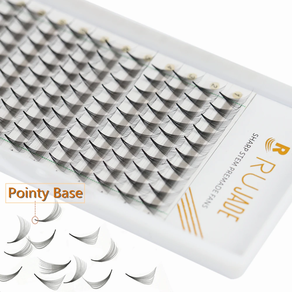 

120 Fans 240 Fans per box Premade Volume Narrow Fans Sharp Root Thin Pointy Base Russia Volume Eyelashes Extensions Faux Mink