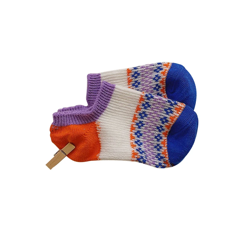 

1 Pair Baby Sock Collision Color Children Boat Socks Summer No Show Socks Cotton Floor Sock Breathable Infant Toddler Accessory