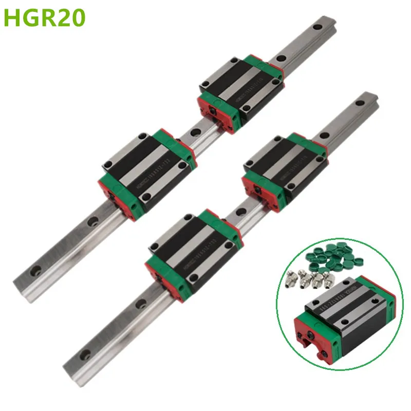 2 шт. HGR20 HGH20 квадратный линейный направляющий рельс любой длины+ 4 шт. блок слайдов вагоны HGH20CA/flang HGW20CC ЧПУ гравировальный станок
