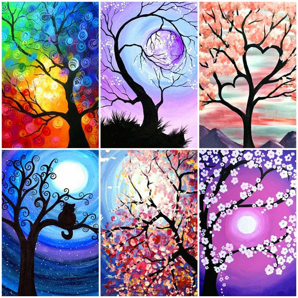 

Diamond Embroidery Sale Tree Diamond Painting Full Drill Square Scenery Rhinestones Pictures Diamond Mosaic Cartoon