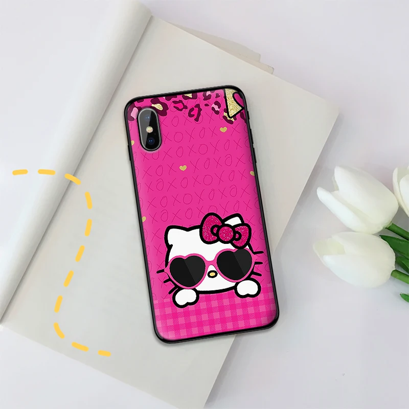 Hello cat Мягкий чехол из ТПУ для Apple iPhone X XR XS MAX 5 5S 5C SE 6 S 7 8 Plus ipod touch силиконовый