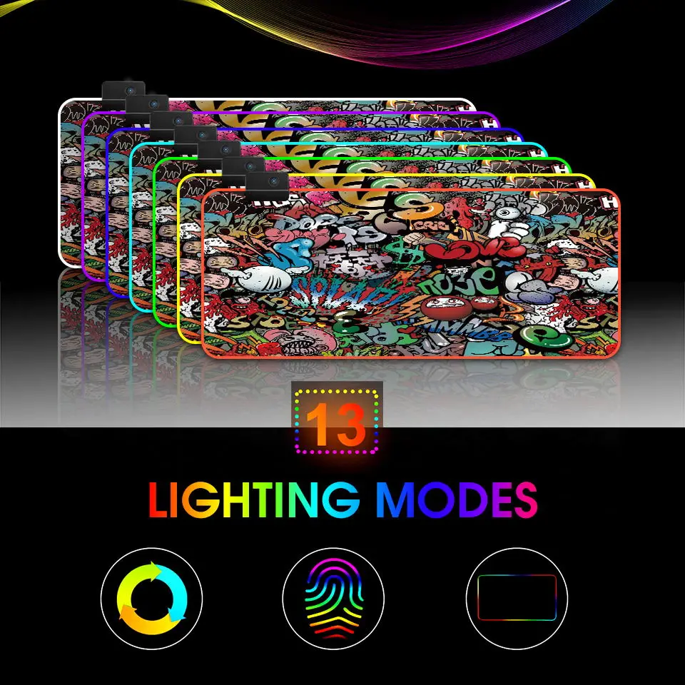 Большой коврик для мыши игровой геймер Коврик RGB XXL компьютерный с подсветкой