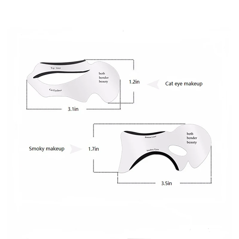 

2pcs Smoky Makeup Stencil Model Shaping Tool Eyebrow Template Card Makeup Tool